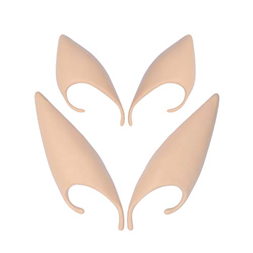 PenyaZo Elf Ears - Two Pairs of Fairy Pixie Soft Latex Elf Ears for Halloween Christmas Cosplay Dress Parties (Light Skin)