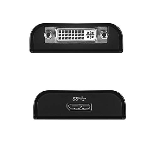 3-in-1 USB 3.0 to HDMI VGA DVI Video Converter Adapter (Displaylink Chipset), BolAAzuL External Graphics Video Card Dock Station for Multiple Monitors - DVI to VGA HDMI Adapter Included