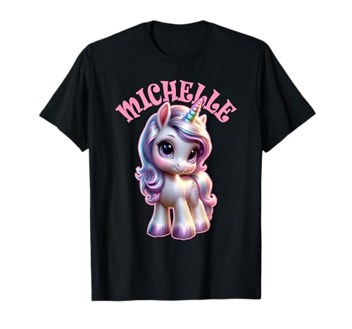 Michelle - Bonito diseño de unicornio para niñas con nombre Michelle Camiseta