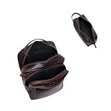 Mochila de Couro com Compartimentos Múltiplos, Estilo Executivo + Necessaire