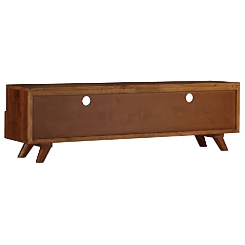 Armoire de télévision en bois massif avec rangements pour décodeur