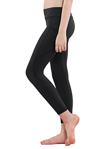 Willit Girls Leggings Athletic Youth Kid's Dance Running Yoga Leggings Pants Active Compression Tights With Pockets Black S #TOP4