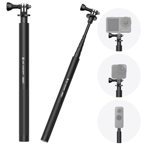 K&F Concept GoPro用延長ポール 153CM自撮り棒 セルカ棒 折りたたみ コンパクト軽量 アルミ製 延長一脚ポール Hero 12 11 10 9 8 7 6 5 Insta 360 One R One X2 One X3 Go 2 DJI
