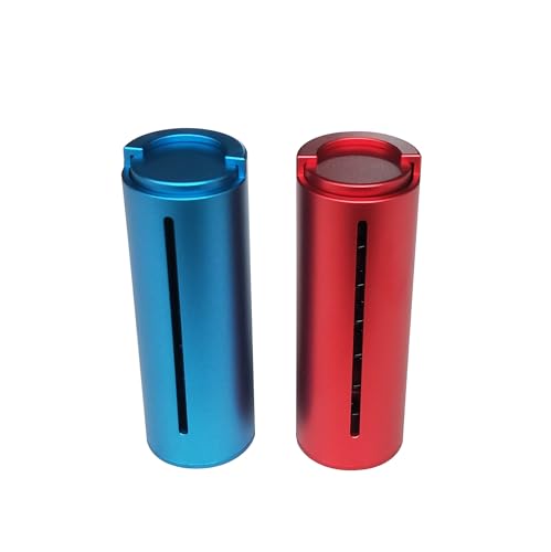 2PCS Packed Blue&Red Color Pool Metal Aluminum Quarter Coin Holder, Spring Loaded, with Transparent Slot, Quarter Coin Dispensers