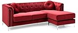 Glory Furniture Pompano Sofa Sectional, Burgundy. Living Room Furniture 31' H x 70' W x 58' D