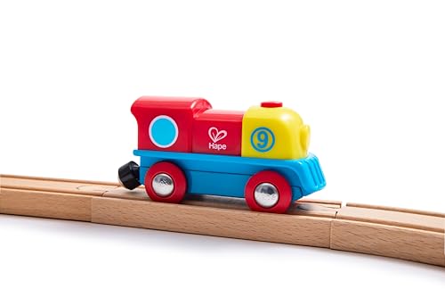 Hape E3820 Piccola Locomotiva Con Pulsante, Alimentazione A Batterie, Gioco Adatto Per Bambini, Colori Rosso, Giallo E Blu - 6