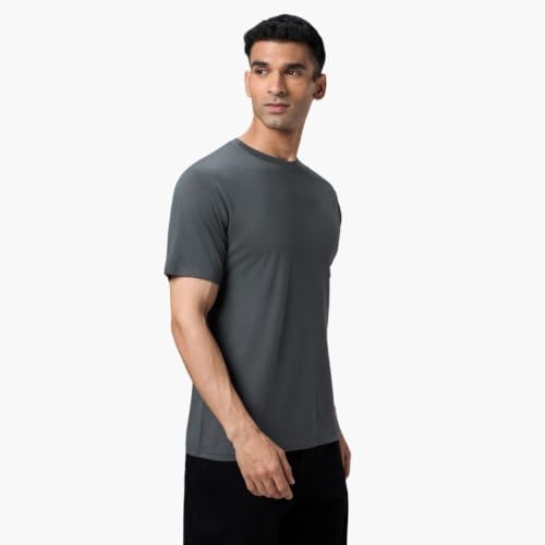 Image of Wellbi Bamboo Men's Tshirt - Ultra-Soft, Breathable & Sustainable | Premium Cotton Blend for Supreme Comfort | Stylish & Eco-Friendly T-Shirt for Men | Tshirt Men Cotton