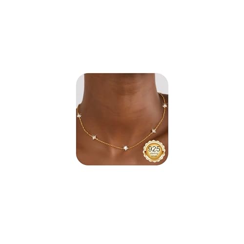 Finrezio Kette Gold Damen Halskette Sterling Silber 925 Halskette Damen Gold Ketten 14K Goldkette mit Zirkonia Choker Kette Halskette Gold Schmuck Geschenke Ketten für Frauen Finrezio Kette Gold Damen Halskette Sterling Silber 925 Halskette Damen Gold Ketten 14K Goldkette mit Zirkonia Choker Kette Halskette Gold Schmuck Geschenke Ketten für Frauen