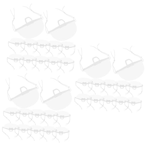 MOLUCKFU 3sets Overnight Face Mask Plastic Chef Mask Anti-fog Nose Cover Waiter Easy to Wear Restaurant Supply 20pcs*3