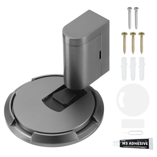 QUARKZMAN Tope Puerta Magnético, Tope Puerta Suelo Magnético Silencioso Adhesivo Mecánico Absorbente Impactos para Dormitorio Oficina Baño, Gris