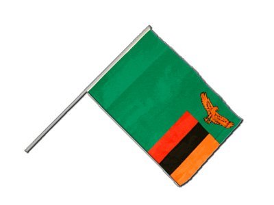 Drapeau Zambie sur hampe 60 x 90 cm pavillon zambien tissu