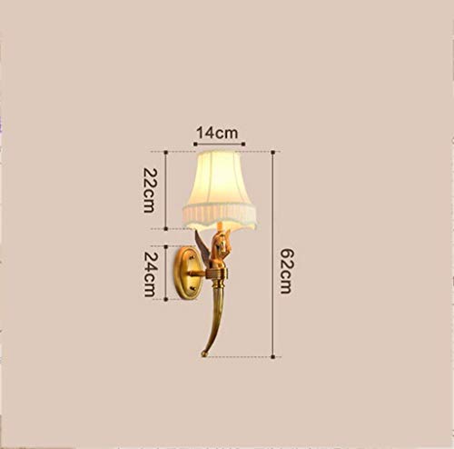 noulerd Self-Stallation Wall Lamp Copper,Livg Room Balconyhouse Bedside Lights,Corridoraisle Duplex Villa Wall Marriage Room Decoration Wall Lampengeerg Chief Sgle E14,62 * 22Cm Select,62 * 22cm