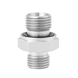 Briny River M14 X M16 Hydraulic Hose Fittings Adapters Stainless Steel for Chinese Mini Excavator and Skid Steers