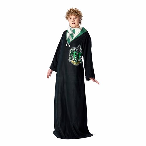 Northwest Harry Potter Slytherin Rules Comfy Throw Blanket with Sleeves 48 x 71 inches Plush House Uniform Blanket Soft Cozy Throw for Adults