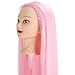 Head Model Practice Wig, Pink Long Hair, Mannequin Head, High Temperature Hairdressing Hair Styling Training Head for Student Beauty Teachers