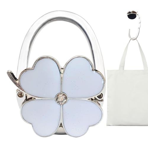 Generisk hjärtformad vikbar fickkrok – bordshållare av zinklegering | halkfri vikbar klämma för handväskor och plånböcker | Elegant tillbehör för kvinnor, kontor, restaurang och resor