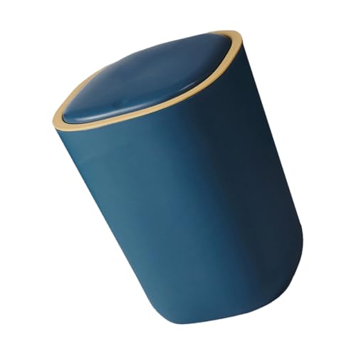 Caneca con tapa rectangular para basura 1.2 lb azul miniatura 1