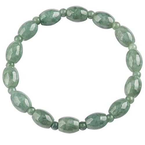 Bracelet en jade cyan véritable pour femmes ajusté au poignet de 14 à 16 cm