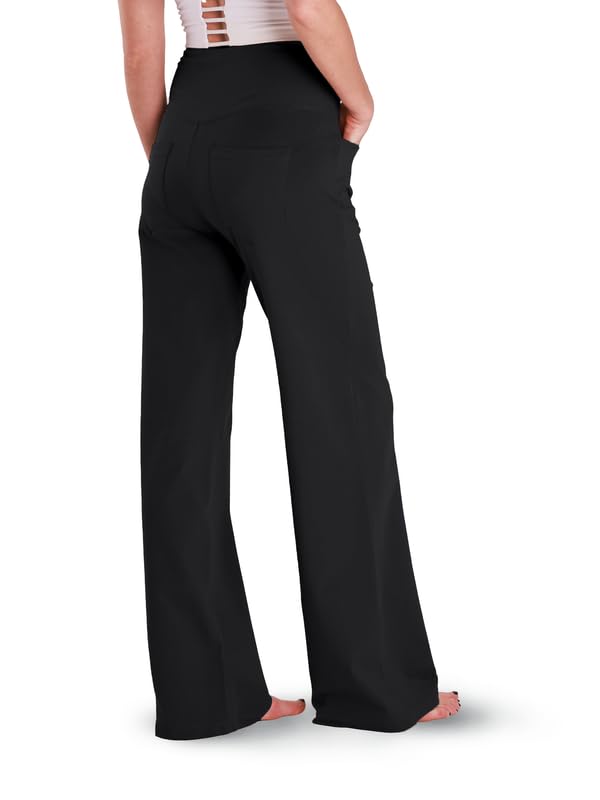 Houmous Wide Leg Pants Women Cotton Yoga Pants 28"/31"/34" High Waist Loose Lounge Stretch Trousers with Pockets3