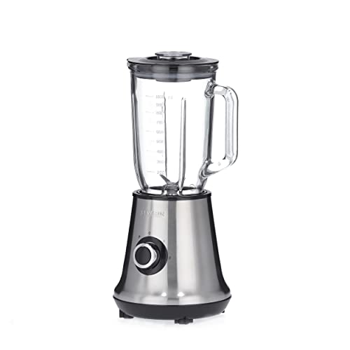 SEVERIN SM 3734 Batidora de vaso con recipiente de cristal, 500 W aproximadamente, 1 L, color acero inoxidable y negro