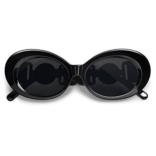 Vanlinker Trendy Womens Fashion Circle Round Polarized Sunglasses Jackie O Bold Chic Retro Oval Clout Goggles Sun Glasses Vl9687 Gold Frame Grey Lens #TOP5