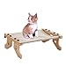 BNANDXC 木製最新猫ハンモック、無垢材猫吊りベッド、猫巣、バルコニー窓猫ハンモック、ベッドサイドベルクロ無垢材猫ベッド耐荷重20kg 猫 窓枠座り台 窓用ハンモック 通年使用 ペットベッド洗える 快適クッション付き フック掛け