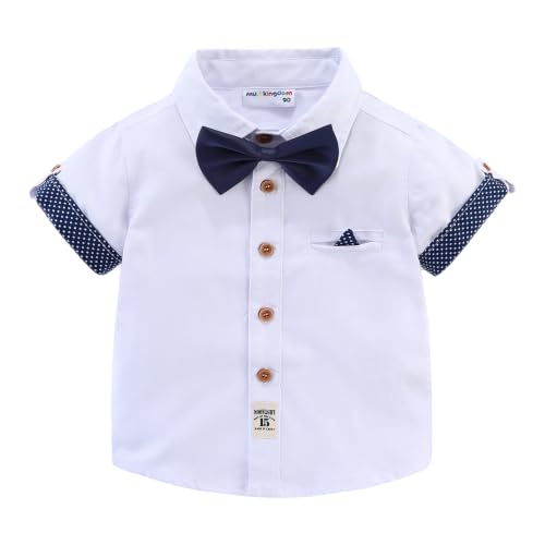Image of Mud Kingdom Little Boys Dress Shirts Short Sleeve Cute Summer