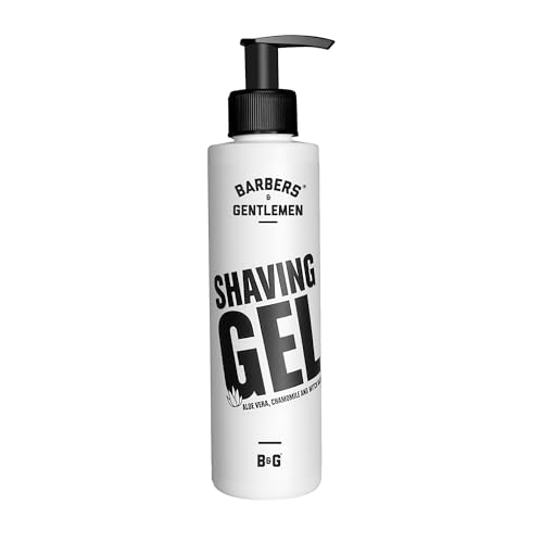 Barbers & Gentlemen Gel De Afeitado Transparente Con Aloe 250ml, Color Transparente, Viscosidad Muy Baja, Ingredientes Activos, Gel Suave, Ideal para Barbería Peluquería