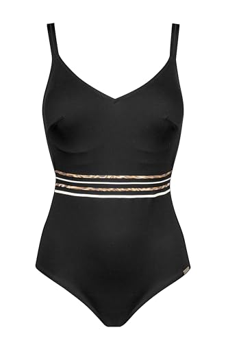Charmline Damen-Badeanzug Modell 1311 Dis.541 Farbe 455 Black-Leo, 455 Black Leo, 46 / 4C