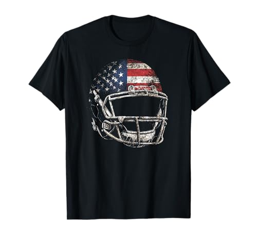 American Football Players Helmet US Flag T-Shirt