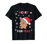 Un bonito y divertido diseño de perro de Navidad de Yorkshire Terrier.
