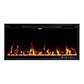 Modern Ember Aerus Slim 36 Inch Smart Linear Electric Fireplace | Recessed in-Wall or Wall-Mount | LED Multiple Flame Colors | Works with Wi-Fi App, Alexa, Google | 4.25” Profile | Remote Included
