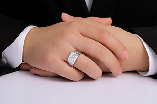 Image of Rylos Ace of Spades Poker Ring with Diamond - Sterling Silver or Gold-Plated, Sizes 6-13