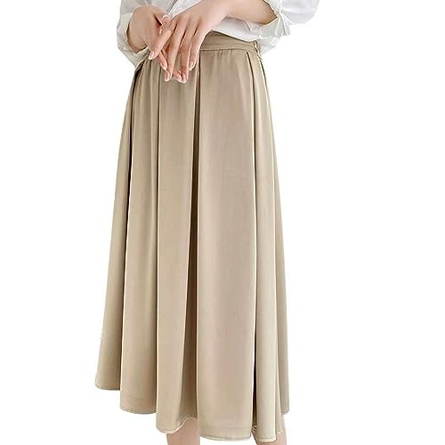 Jupe plissée mi-longue en satin de soie pour éviter la chaleur avec style