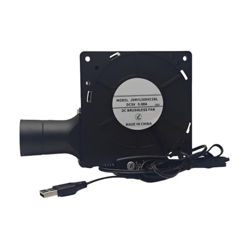APGLSXY Soplador centrífugo para exteriores de 5 V, 3 velocidades, ventilador alimentado por USB con cable para fogatas, estufa y ventilador de calefacción