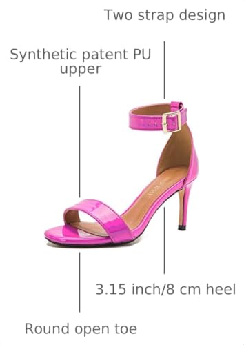 Image of MAIERNISI JESSI Unisex Men's Women's Ankle Strap Heeled Sandals, Open Toe, Buckle Closure, Kitten High Heel