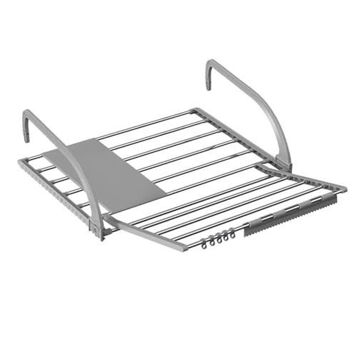 ONEBO 1 Piezas Gris Tendedero Barandilla,Extensible por Delante y...