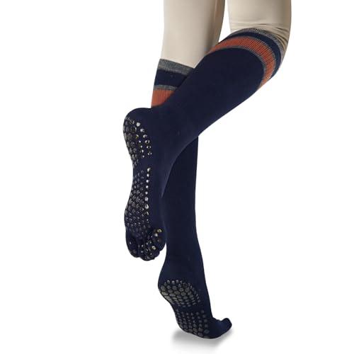 Image of Benefeet Sox Womens Knee High Toe Socks Non Slip Long Toe Socks Unisex Five Finger Socks Knee High Yoga Socks with Grips
