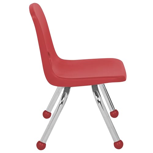 Image of Factory Direct Partners 10 inch School Chairs, Stackable Kids Classroom Chair, Set of 4 - Stacking Preschool Chair with Ball Glides For Daycare and Early Childhood Learning Centers, Assorted Colors
