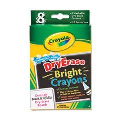 Crayola Dry-Erase, Washable Crayons, Bright Colors, 8 Count