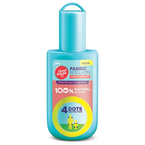 Good Knight 100% Natural Mosquito Repellent Fabric Roll-On | Paediatrician Certified | 8-Hour Protect | Mild Bloom - 8 Ml Oil
