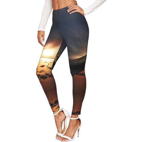 Leggings para mujer Boat On The Beach pantalones de entrenamiento gimnasio senderismo uso diario