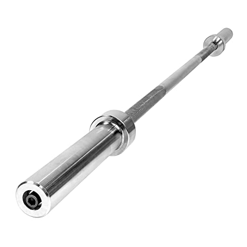WF Athletic Supply 5 FT Olympic Barbell Bar for 2-Inch Weight Plates, 25 lb Barbell, Womens Barbell, Weight Bars for Lifting, 2 Inch Barbell for Strength Training, 5 foot cap barbell, Silver
