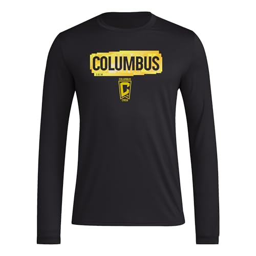 Adidas Mens Columbus Crew MLS Long Sleeve T-Shirt Black Medium