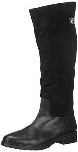 Tommy Hilfiger Damen Stiefel TH Suede Longboot aus Wildleder, Schwarz...