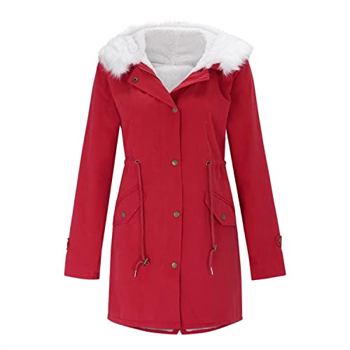 Chaqueta Sudadera para mujer con capucha larga cálida con capucha larga chaqueta chaqueta larga para mujer, talla grande, manga larga, chaqueta con capucha Color Block Slim Fit Túnica Casual Sudadera