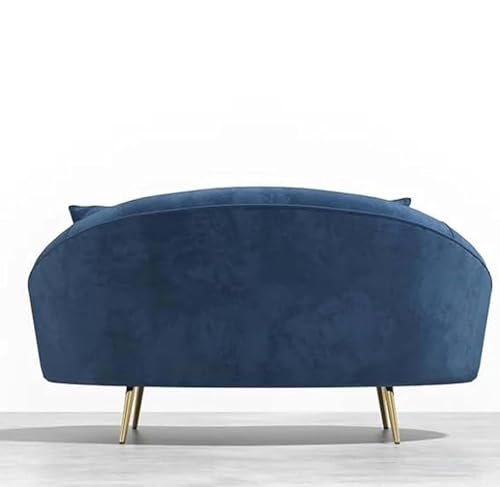 Image of 2-Seater Wooden Sofa Set | Compact, Cushioned Wooden Loveseat for Living Room & Bedroom | Stylish Wooden Couch for Small Spaces (Blue)