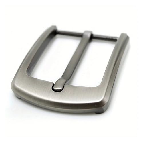 Hebilla de cinturón plateada de 40mm en aleación de Zinc para artesanía de cuero de hombre