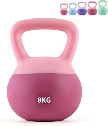 Soft Kettlebell 4-12kg - Bodenschonend und Leise, Eisensand-Kugelhantel mit ergonomischem Griff für Training zu Hause, Krafttraining - ideal für Damen und Herren