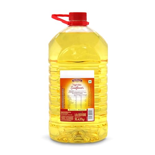 Image of Borges Borgefrit High Oleic Sunflower Oil -5 L | The Frying Expert | 75% MUFA | 100% Non GMO |Packed in Spain